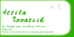 attila kovatsik business card